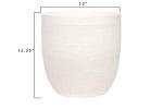 Creative Co-Op Large Matte White Embossed Stoneware Planter