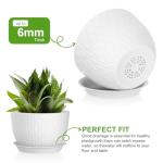 QRRICA Plant Pots 12/10/9 Inch Pots, Set of 3 Plastic Planters with Drainage Holes and Saucers,Plastic Flower Pots,Nursery Planting Pot for Indoor Out Door Plants（White）