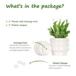 YFFSRJDJ 5.7 Inch +4.1 inch 2 pcs Ceramic Plant Pots for Indoor Plants, Rainbow Pearl Glaze Planter with Planters for Plants with Drainage Hole, Orchid Pots, Succulent Pot, Flower Pot (White)