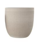 Creative Co-Op Large Matte White Embossed Stoneware Planter