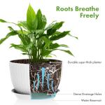 QRRICA Plant Pots 12/10/9 Inch Pots, Set of 3 Plastic Planters with Drainage Holes and Saucers,Plastic Flower Pots,Nursery Planting Pot for Indoor Out Door Plants（White）