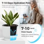 T4U 6 Inch Self Watering Pots for Indoor Plants, 6 Pack Plant Pots, Self Watering Planter for Indoor Plants, Durable Plastic Pots, Flower, Succulents (6 Pack, 6", White)