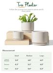 LE TAUCI Ceramic Plant Pots, 4.3+5.3+6.8 inch, Set of 3, Planters with Drainage Hole and Saucer, Indoor Flower Pot with Hole Mesh Pad, Gifts for Mom, Reactive Glaze Beige
