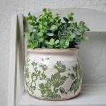 Xiaan Jiaju Ceramic Pots for Plants, Plant Pots with Drainage Hole, 6.29in. Flower Pots Ceramic Vase, Vintage Planters & Succulent Pots, Crackle Glaze Finish Planter Vase, Classic Green