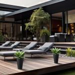 Kante Tall Round Planter Set of 2, 13 Inch Tall Decorative Planter Pots for Outdoor Indoor Garden Patio Front Porch (Black)