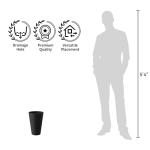 Kante Tall Round Planter Set of 2, 13 Inch Tall Decorative Planter Pots for Outdoor Indoor Garden Patio Front Porch (Black)