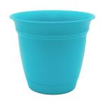 The HC Companies Eclipse Round Planter With Saucer - Outdoor & Indoor Plant Pot with Drainage Holes - Lightweight, UV-Resistant Plastic Pots For Plants, Flowers & Herbs (12" Teal, Pack of 1)