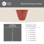 The HC Companies Caribbean Planter Pot - Outdoor & Indoor Plant Pot with Drainage Hole & Plug - Rolled Rim Plastic Pots for Plants & Flowers - Decorative Plant Pot (14" Black, Pack of 1)