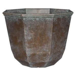 Classic Home and Garden Shaina Planting Pots - Lightweight Indoor & Outdoor Plant Pots - UV-Resistant Resin Flower Pots - Pot Planters for Flowers & Herbs (15” Weathered Copper)