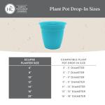 The HC Companies Eclipse Round Planter With Saucer - Outdoor & Indoor Plant Pot with Drainage Holes - Lightweight, UV-Resistant Plastic Pots For Plants, Flowers & Herbs (12" Teal, Pack of 1)