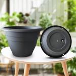 RooTrimmer Plant Pots Set of 5, 10" Outside Diameter Flower Pots, 8.5" Inner Diameter Planters with Drainage Hole, Durable Garden Pots Perfect for Indoor & Outdoor Plant Planting, Decor, Gray