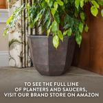 Classic Home and Garden Shaina Planting Pots - Lightweight Indoor & Outdoor Plant Pots - UV-Resistant Resin Flower Pots - Pot Planters for Flowers & Herbs (15” Weathered Copper)