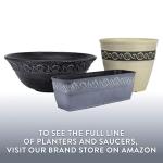 Classic Home and Garden Corinthian Resin Planter Pot - Outdoor & Indoor Plant Pot - Round Planter for Plants & Flowers (10" Storm Gray, Pack of 1)