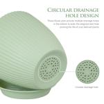 Meowell 7/6.2/5.5/5/4.5/4 inch Plant Pots, 6 Pack Flower Pots for Small Indoor Outdoor Plants, Plastic Planters with Drainage Holes and Saucers for Garden Succulent House Plants, Green