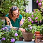 Nooulap 4 Pack 10 Inch Plant Pot, Flower Pots Outdoor with Drainage Hole & Tray, Thickened Plastic Planters for Indoor Outdoor Plants, Lightweight Modern Decorative Garden Pot with Saucer