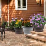 KPUVX Large-Planter-Indoor-Outdoor Plant Pots, 12 inch 3 Pack Plastic Flower Pots with Saucer and Drainage Holes, Retro Antique Imitation Decorative Garden Containers Sets for Houseplant