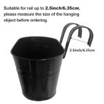OGIMA 4pcs Hanging Flower Pots, Metal Iron Wall Planter Indoor/Outdoor for Railing Fence Balcony Garden Home Decoration with Detachable Hooks