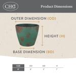 Classic Home and Garden Vogue Planter Pots w/Pottery Quality Finish - Modern Indoor & Outdoor Flower Pots - UV-Resistant Porch Planters - Decorative Pot for Flowers & Herbs (8” Weathered Copper)