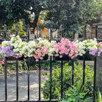 OGIMA 4pcs Hanging Flower Pots, Metal Iron Wall Planter Indoor/Outdoor for Railing Fence Balcony Garden Home Decoration with Detachable Hooks