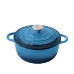 Trustmade 4.5 QT Cast Iron Dutch Oven, Enamel Coated Cookware Pot with Self Basting Lid for Home Baking, Braiser, Cooking, Blue
