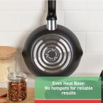 T-fal Specialty Nonstick Handy Pot with Glass Lid 3 Quart Oven Safe 350F Cookware, Pots and Pans, Dishwasher Safe Black