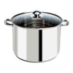 Ecolution Stainless Steel Stock Pot, Encapsulated Induction Ready Cooking Pot with Glass Lid, Oven Safe, Dishwasher Safe Soup Pot, 8-Quart