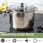 Ecolution Stainless Steel Stock Pot, Encapsulated Induction Ready Cooking Pot with Glass Lid, Oven Safe, Dishwasher Safe Soup Pot, 8-Quart