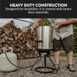 GasOne 30Qt Aluminum Stock Pot with Strainer and Lid – Large Deep Fryer Pot with Basket for Boiling, Frying Turkey, Seafood, Crawfish – Food-Grade Aluminum Large Cooking Pot with Sturdy Handles