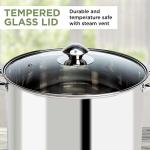 Ecolution Stainless Steel Stock Pot, Encapsulated Induction Ready Cooking Pot with Glass Lid, Oven Safe, Dishwasher Safe Soup Pot, 8-Quart