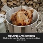 GasOne 30Qt Aluminum Stock Pot with Strainer and Lid – Large Deep Fryer Pot with Basket for Boiling, Frying Turkey, Seafood, Crawfish – Food-Grade Aluminum Large Cooking Pot with Sturdy Handles