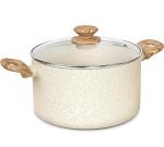 MICHELANGELO Stock Pot - 6 Qt Soup Pot with Lid, Non Stick Pots with Granite Coating, Non Toxic Cooking Pots for All Stovetops, with Stay Cool Handles