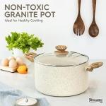 MICHELANGELO Stock Pot - 6 Qt Soup Pot with Lid, Non Stick Pots with Granite Coating, Non Toxic Cooking Pots for All Stovetops, with Stay Cool Handles
