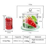 Clear Glass Simmer Pot with Lid for Cooking Potpourri Cookware Saucepan 3L 101OZ Large Pots for Stove Top Visions Stockpots Pan Big Safe Borosilicate Pans