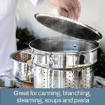 All-Clad Specialty Stainless Steel Stockpot, Multi-Pot with Strainer 3 Piece, 12 Quart Induction Oven Broiler Safe 500F Strainer, Pasta Strainer with Handle, Pots and Pans Silver