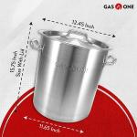 GasOne Stainless Steel Stockpot – 20qt Stock Pot with Lid and Capsule Bottom – Heavy-Duty Cooking Pot for Beer Brewing, Soup, Seafood Boil – Satin Finish Stainless Steel Soup Pot