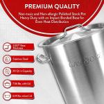 GasOne Stainless Steel Stockpot – 20qt Stock Pot with Lid and Capsule Bottom – Heavy-Duty Cooking Pot for Beer Brewing, Soup, Seafood Boil – Satin Finish Stainless Steel Soup Pot