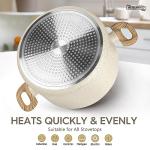 MICHELANGELO Stock Pot - 6 Qt Soup Pot with Lid, Non Stick Pots with Granite Coating, Non Toxic Cooking Pots for All Stovetops, with Stay Cool Handles