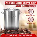 GasOne Stainless Steel Stockpot – 20qt Stock Pot with Lid and Capsule Bottom – Heavy-Duty Cooking Pot for Beer Brewing, Soup, Seafood Boil – Satin Finish Stainless Steel Soup Pot