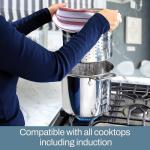 All-Clad Specialty Stainless Steel Stockpot, Multi-Pot with Strainer 3 Piece, 12 Quart Induction Oven Broiler Safe 500F Strainer, Pasta Strainer with Handle, Pots and Pans Silver