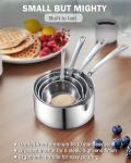 Cooks Standard Stainless Steel Butter Warmer 0.46 QT, Multi-Ply Clad Small Sauce Pan, 440ml Mini Butter Chocolate Milk Melting Pot with Pour Spout Cooking Pot ideal for Chefs, Baristas