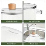 Glass Cooking Pot With Lid, 60.8OZ Simmer Pot Heat Resistant Borosilicate Stovetop Saucepan With Cover Handle - Cookware Set for Pasta, Noodles, Soup, Cereals, Fruit