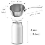 Macevia Mini Sauce Pan,18/10 Stainless Steel Butter Warmer Small Pot Cooking with Handle, Multipurpose Use for Home Kitchen or Restaurant (5oz/150ml) - Silver
