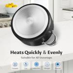 BEZIA 6 Quart Nonstick Cooking Pot with Lid, Induction Stock Pot Soup Pot, Non-toxic and Oven Safe, Perfect for Stews, Soups and All Stovetops, PFOA PFAS Free
