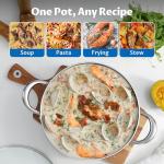 BEZIA 6 Quart Nonstick Cooking Pot with Lid, Induction Stock Pot Soup Pot, Non-toxic and Oven Safe, Perfect for Stews, Soups and All Stovetops, PFOA PFAS Free