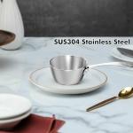 Macevia Mini Sauce Pan,18/10 Stainless Steel Butter Warmer Small Pot Cooking with Handle, Multipurpose Use for Home Kitchen or Restaurant (5oz/150ml) - Silver