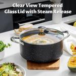 BEZIA 6 Quart Nonstick Cooking Pot with Lid, Induction Stock Pot Soup Pot, Non-toxic and Oven Safe, Perfect for Stews, Soups and All Stovetops, PFOA PFAS Free