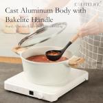 ESLITE LIFE Nonstick Stock Pot with Lid, 5 Quart Granite Casserole Large Soup Pot Pasta Cooking Pot, Induction Compatible, PTFE & PFOA Free, White