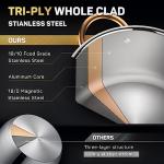 Ciwete 8 Quart Stock Pot, 3 Ply Whole Clad Stainless Steel Stock Pot, 8 QT Cooking Pot with Lid, Induction Pot for Cooking, 18/10 Stainless Steel Cookware Stockpots Oven, Gas and Dishwasher Safe