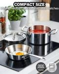Cooks Standard Stainless Steel Butter Warmer, 4.7 Inch Multi-Ply Clad Mini Omelette Egg Frying Pan, Butter Melting Pot Small Sauce Pot for Cooking, Camping