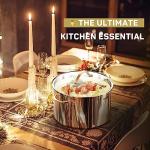 Ciwete 8 Quart Stock Pot, 3 Ply Whole Clad Stainless Steel Stock Pot, 8 QT Cooking Pot with Lid, Induction Pot for Cooking, 18/10 Stainless Steel Cookware Stockpots Oven, Gas and Dishwasher Safe